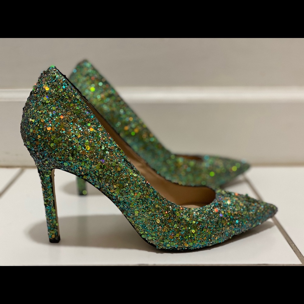 Glitter heel - green mix